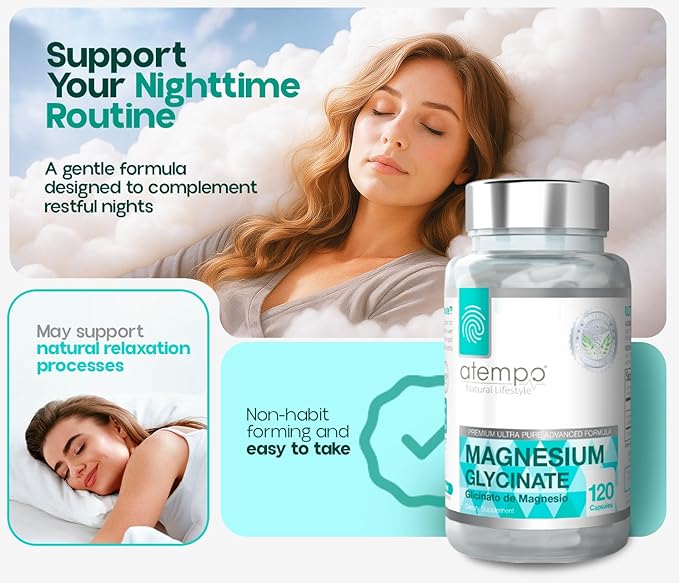 Magnesium Glycinate 1000mg Capsules – Chelated High Absorption Magnesium to Support Relaxation, Stress Relief & Muscle Comfort – Vegan, Non-GMO – 120 Capsules*