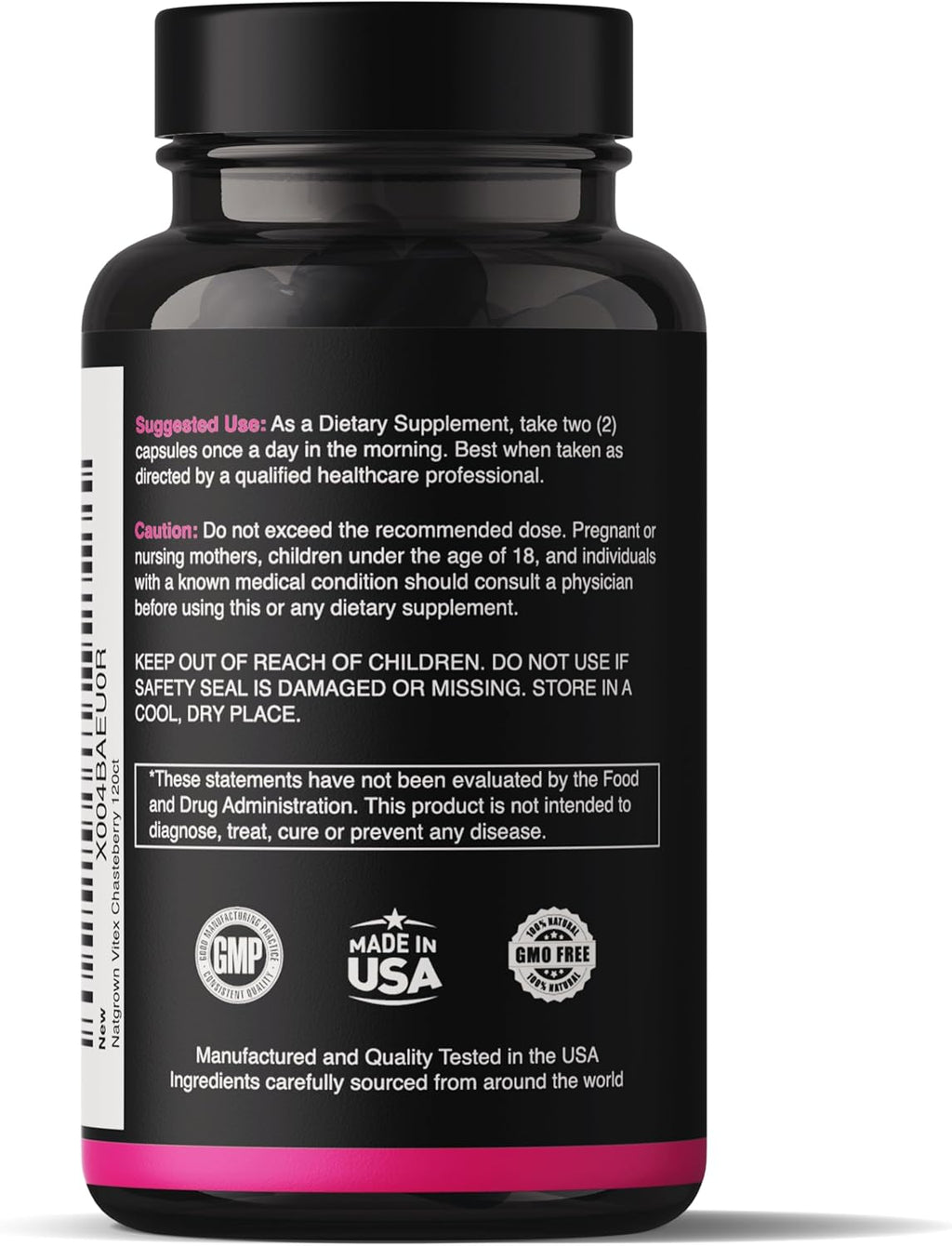 Natgrown Vitex Chasteberry Supplement for Women 1,000 mg - Supports Hormone Balance & Fertility - Agnus Castus Chaste Tree Vitex Berry Fruit Extract Capsules - 120 Ct