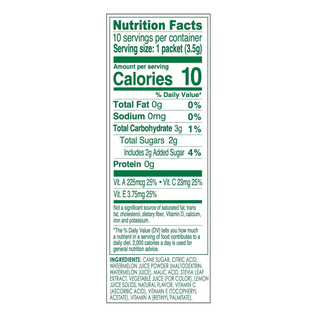 TRUE LEMON KIDS Wild Watermelon (10 Packets) - Hydration for Kids - No Preservatives, No Artificial Flavors & Sweeteners - Low Sugar Water Flavoring - Juice Powdered Drink Mix