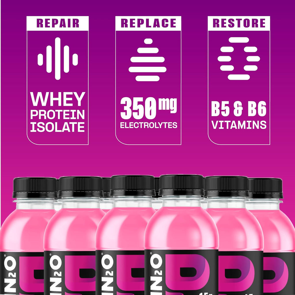 Protein2o Hydration Drink - 2-in-1 Liquid Clear Whey Protein Isolate and Electrolyte Drink - 15g Protein, Vitamins B5, B6 - Post-Workout Recovery - 16.9 Fl Oz - 12 Count Dragon fruit Blackberry
