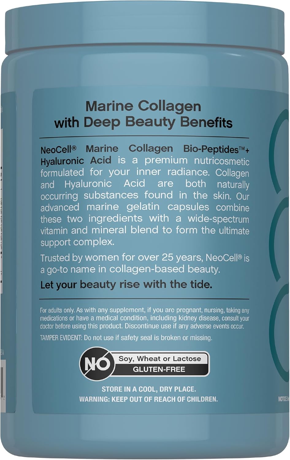 NeoCell Marine Collagen Peptides Capsules | 300 Pills | with Hyaluronic Acid | Plus Vitamin C | Superior Absorption Bio-Peptides for Women and Men | Premium Formula Supplement