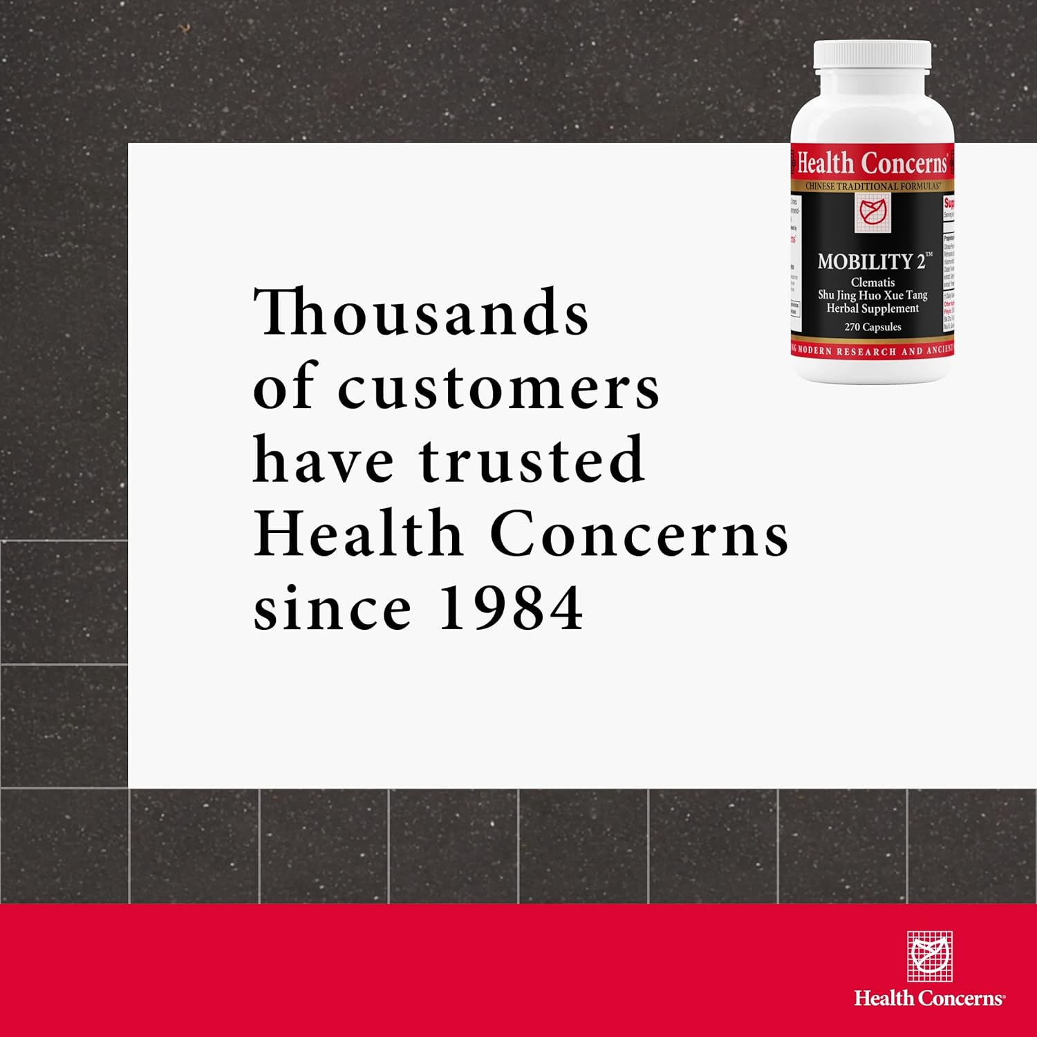Health Concerns Mobility 2 – Joint Health Support Supplement for Men & Women – Chinese Herbal Circulation Support – Natural Joint & Muscle Aid – Herbal Extracts – 270 Capsules