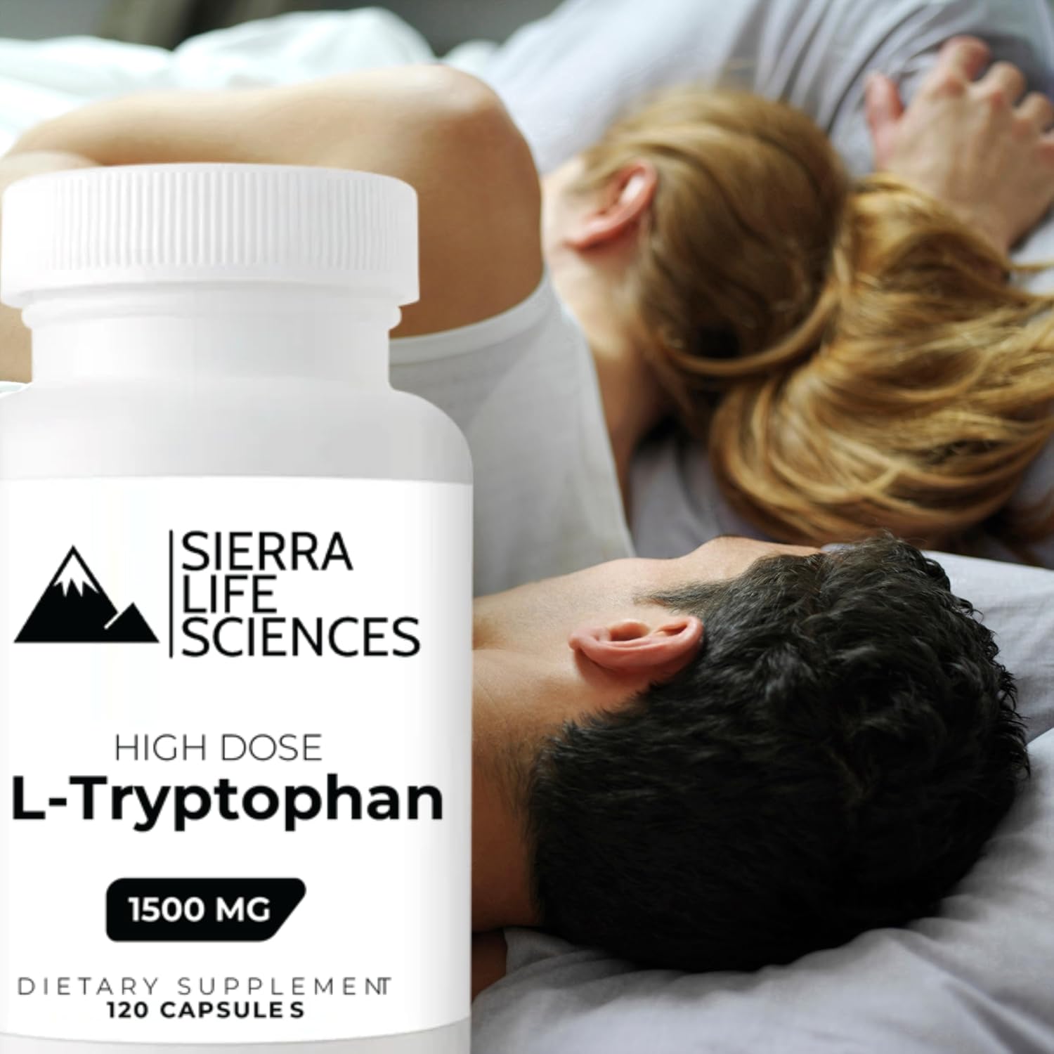 1500mg High Dose L-Tryptophan Max in Easy-to-Swallow Capsules | Gluten-Free, Non-GMO | 40 Servings (Single)