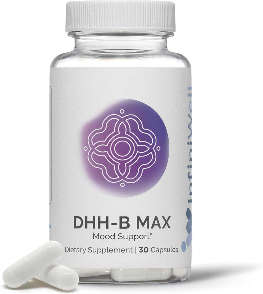 InfiniWell DHH-B Max - 15mg DHH-B Mood Support Supplement - 20x More Potent Than Standard Magnolia Bark Extract - Promote Relaxation, Calm, Cognitive Clarity & a Healthy REM Sleep Cycle (30 Capsules)