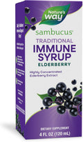 Nature’s Way Sambucus Elderberry Traditional Immune Syrup, Highly Concentrated Black Elderberry Extract, Traditional Immune Support*, Delicious Berry Flavored, 4 Fl Oz
