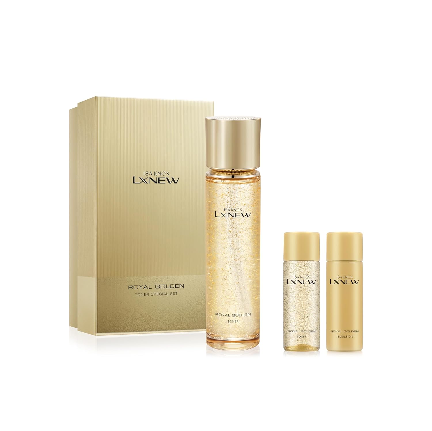 ISA KNOX LXNEW Royal Golden Toner Set (6.5fl oz) - Luxury Gift Set for Ultimate Facial Care for Rejuvenation and Youthful skin by LG Beauty. Royal Peptides & Jelly, Niacinamide, Propolis.