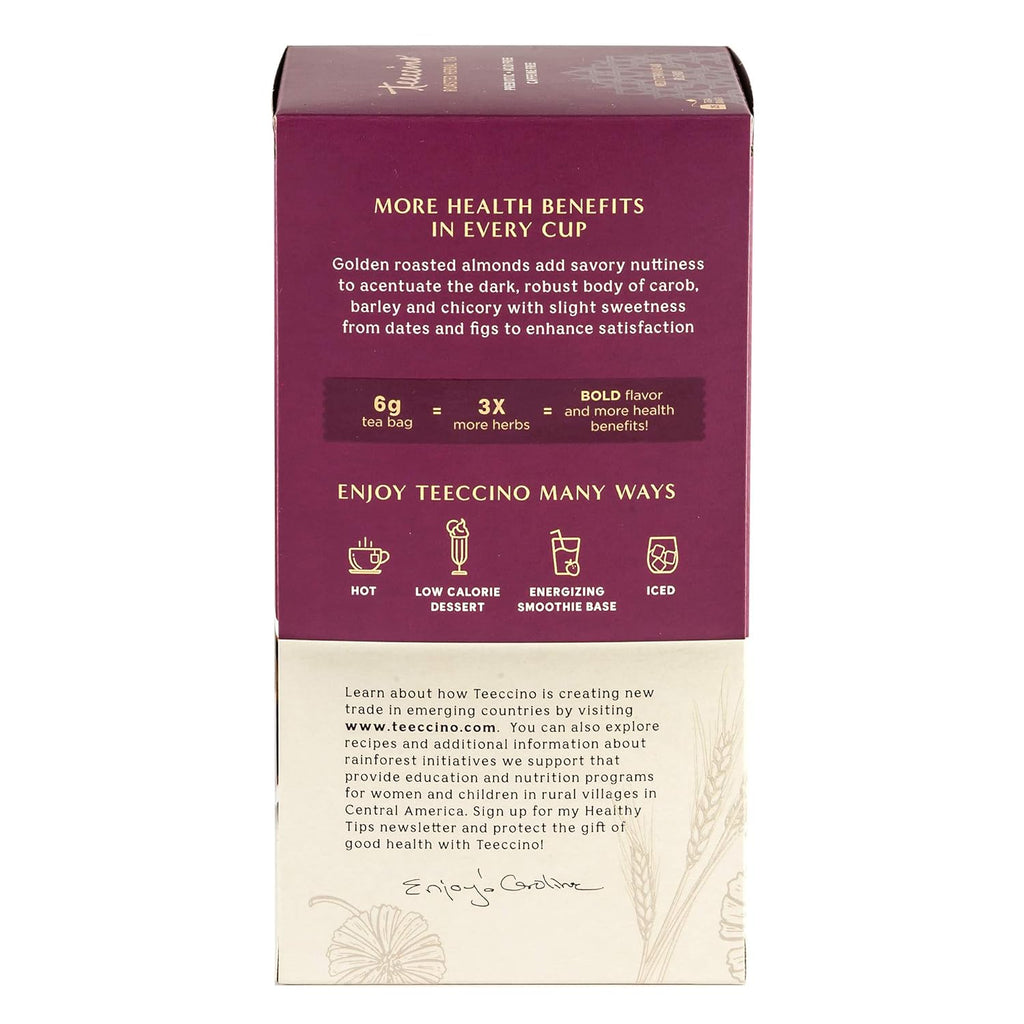 Teeccino Java Herbal Tea - Rich & Roasted Herbal Tea That’s Caffeine Free & Prebiotic for Natural Energy, 25 Tea Bags (Pack of 3)