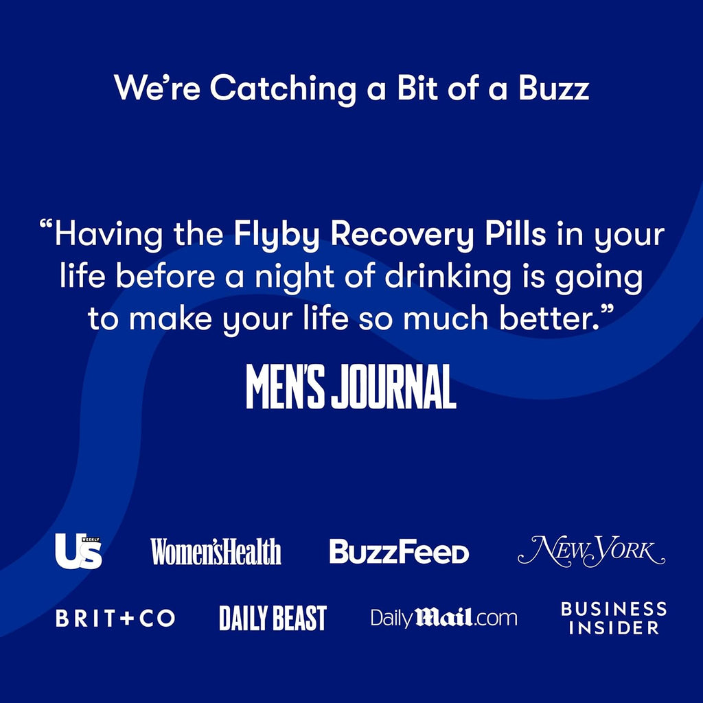 Flyby Recovery Supplement - All The Hang, Without The Over!™ - with Milk Thistle, Vitamin C, Activated Charcoal, and Apple Cider Vinegar - Pre & Post Drinking Formula (80 Count)