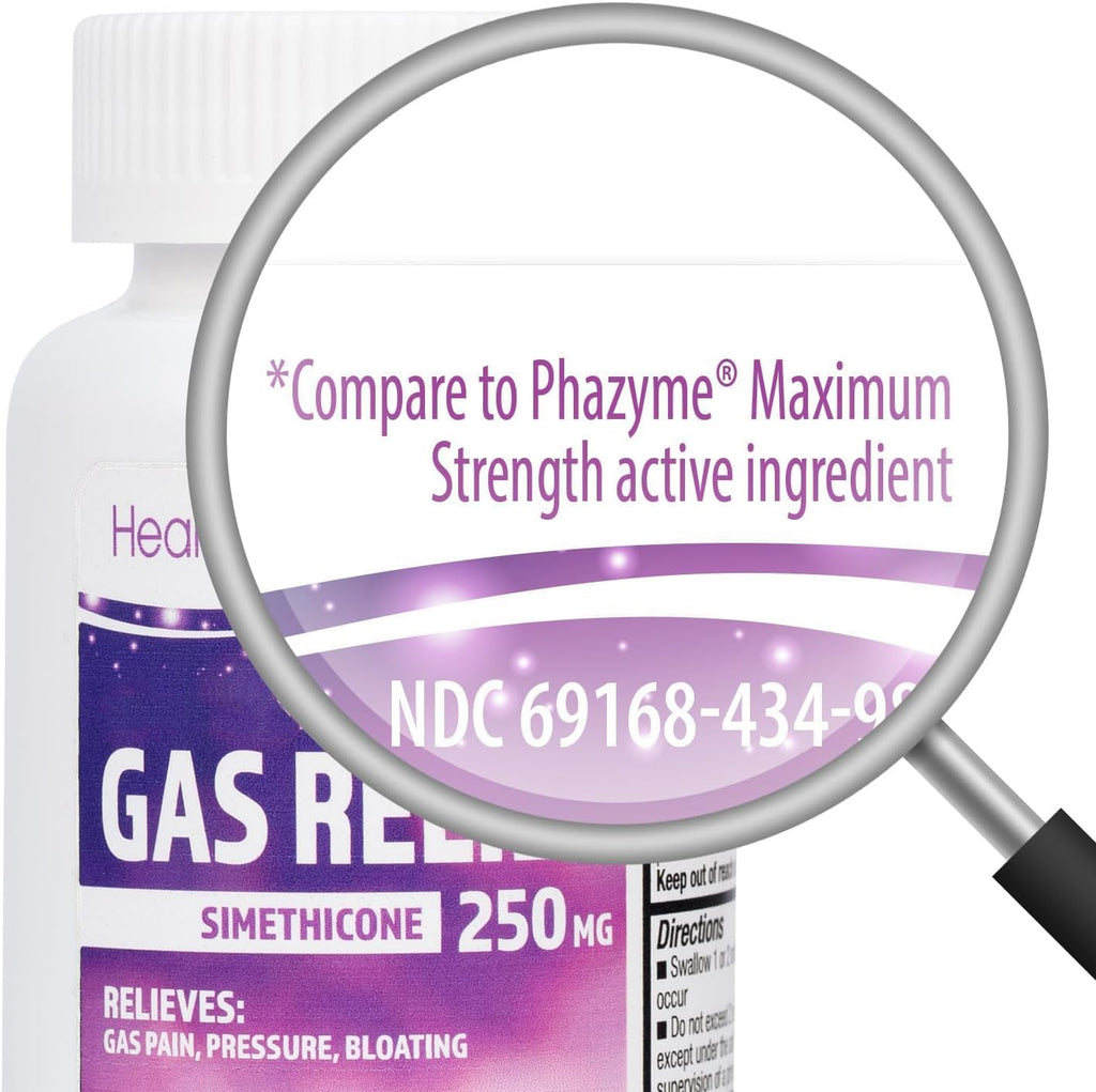 HealthA2Z® Gas Relief Simethicone 250mg | Fast Gas Relief | Relieve Symptoms Naturally (200 Softgels (Pack of 1))