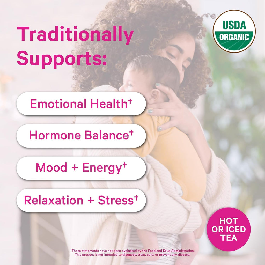Pink Stork Postpartum Uplift Mood Support Tea: Hormone Balance for Women After Pregnancy, Chamomile Tea with Red Raspberry Leaf for Postpartum Recovery - Postpartum Essentials - Caffeine-Free, 15 Sachets