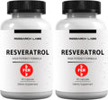 Research Labs 2X Potency Micronized Resveratrol Supplement 2 Fer 1 Ad - 1200mg Per 2 Capsules, 120 Total - Potent Antioxidants Supplement, Trans Resveratrol for Heart Health