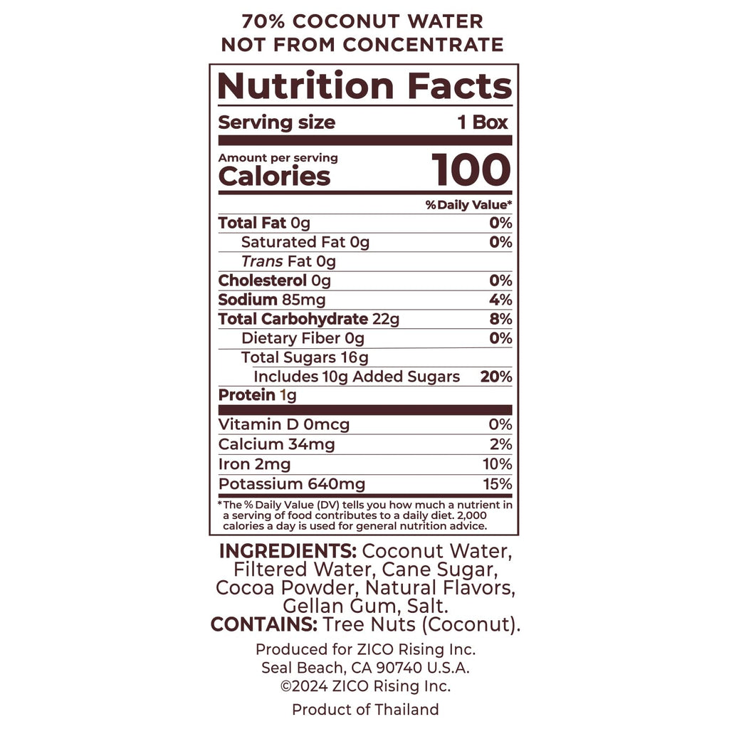Zico Chocolate Coconut Water, Dairy-free, Plant-based, tastes like Chocolate Milk, 11.2 Fl Oz (Pack of 12)