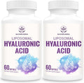 Liposomal Hyaluronic Acid 1000mg, High BioavailabilityHyaluronic Acid Capsules, Dietary Supplement Support Skin and Bones, 120 Capsules (Pack of 2)