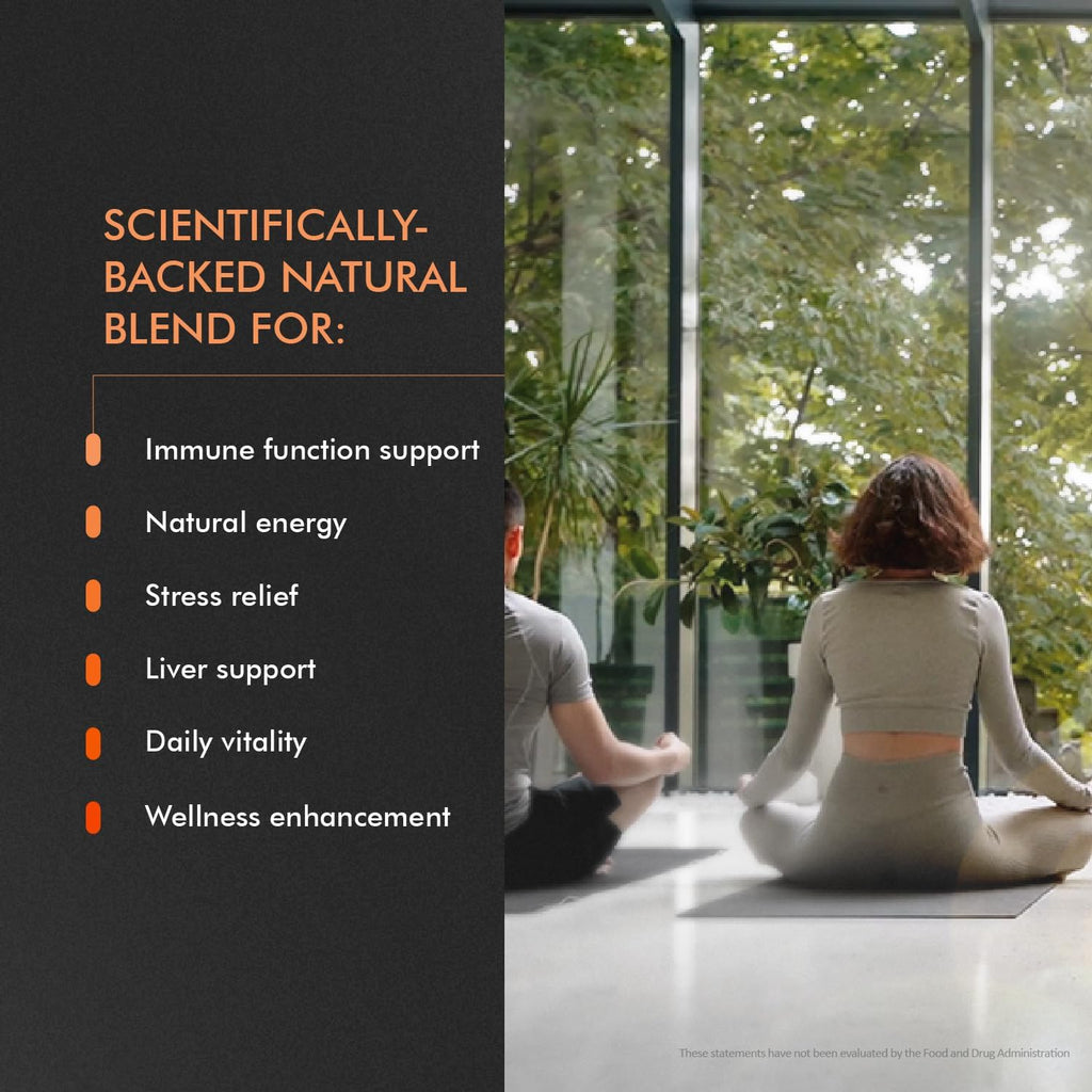 5 Mushroom Blend Supplement – with Reishi, Lions Mane, Maitake, Shiitake & Cordyceps – Natural Energy, Stress Relief & Immune Support – Nootropic Vegan Capsules – 60 Count - 2 Months Supply