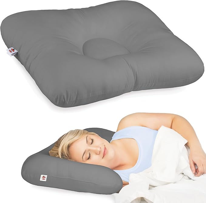 Core Products D-Core Cervical Neck Pillow - Extra Firm Orthopedic Support for Neck Discomfort, Back Sleepers, Dual Neck Rolls, Cervical Alignment, Full Size, Assembled in USA