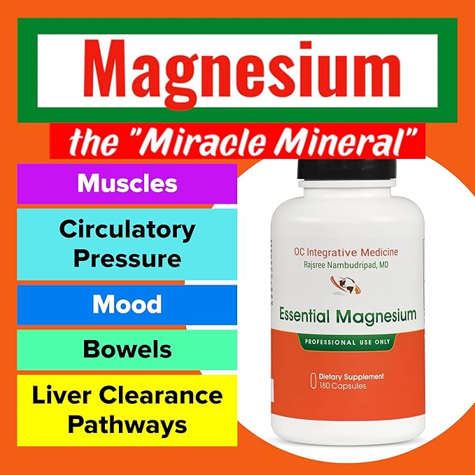 Essential Magnesium by Dr. Rajsree | Supports Restful Sleep, Muscle Relaxation & Healthy Bowel Regulation | Contains 3 Forms of Highly Absorbable Magnesium | 180 Capsules