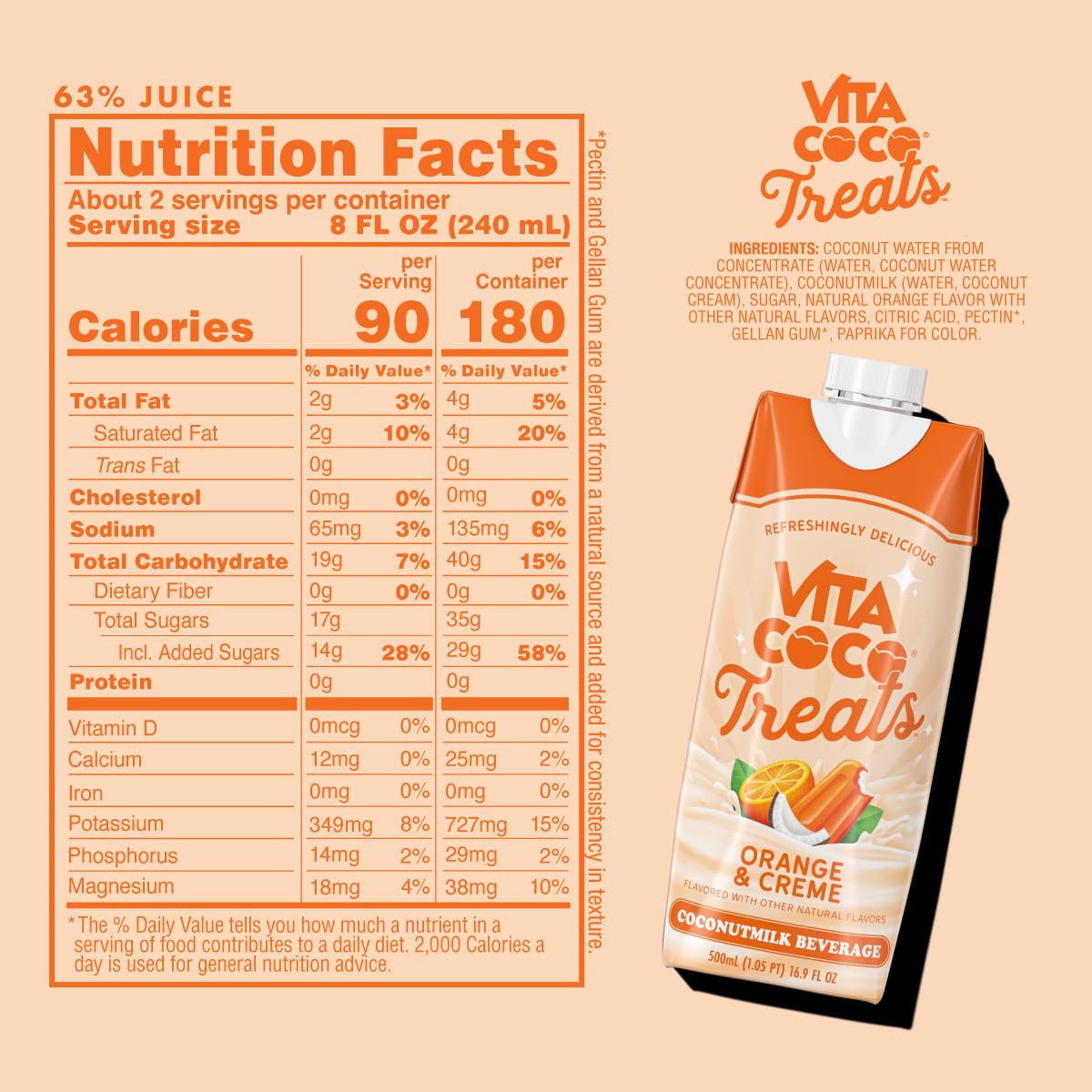Vita Coco Treats Orange and Cream