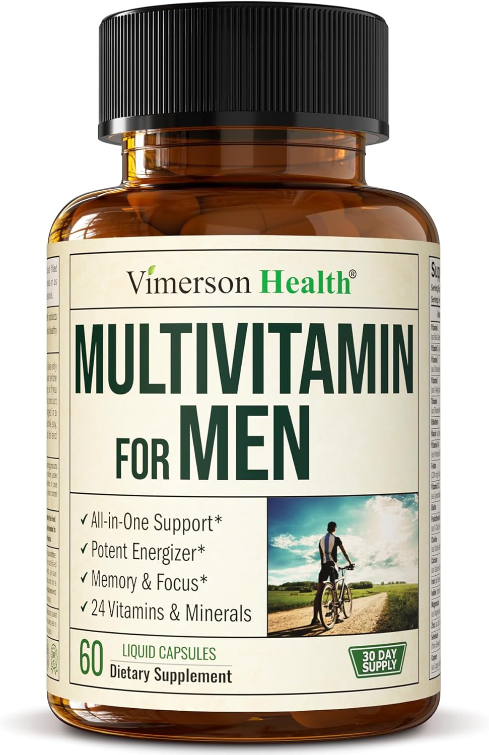 Multivitamin for Men – Essential Mens Multivitamins & Multiminerals 60 Liquid Capsules with Vitamin B12, A, D, C, Zinc, Magnesium & More for Total Body Wellness – 29 Key Nutrients & Vitamins for Men