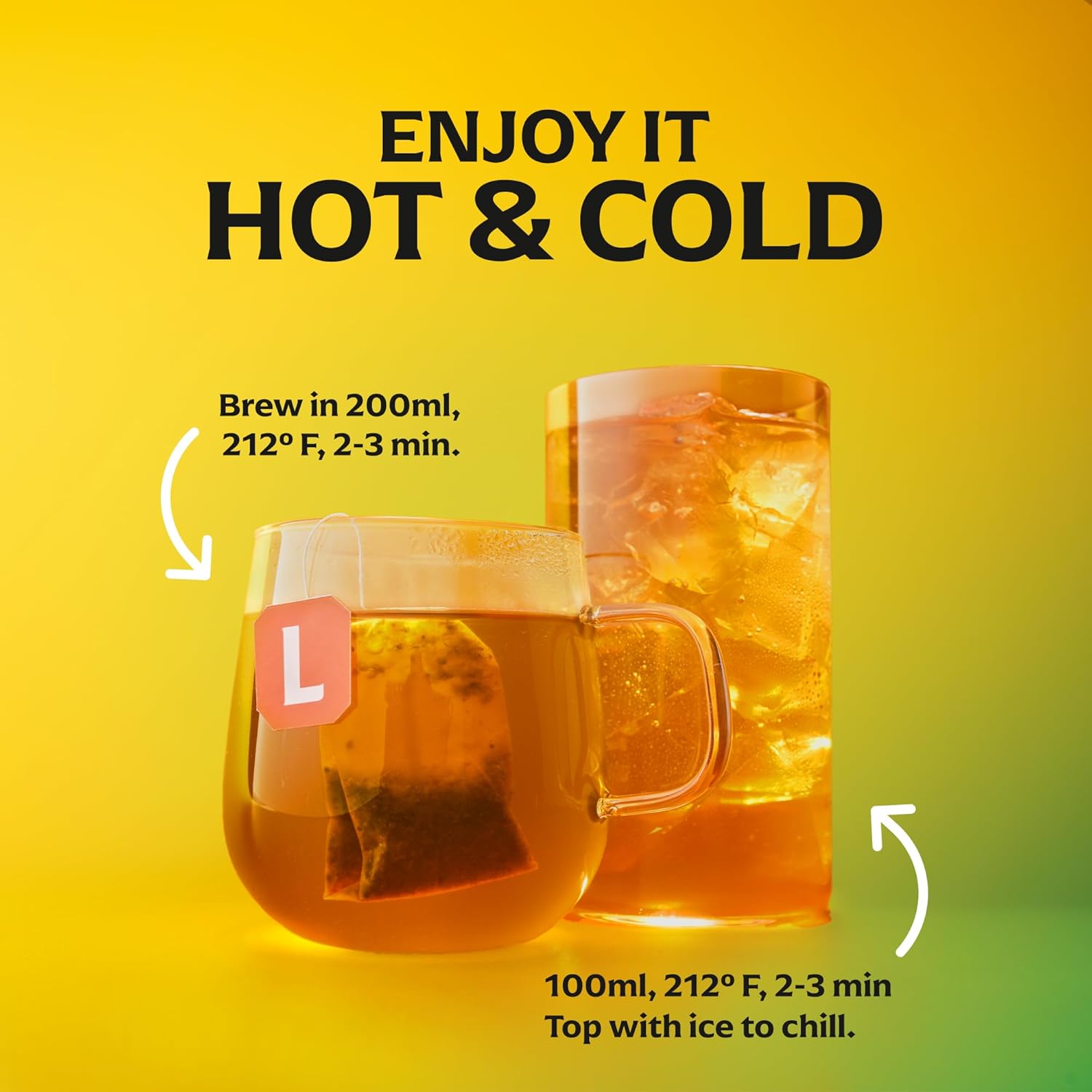 Lipton Smooth Mint with Lemon Peels Tea Bags, caffeine free Tea, Fruit and Herbal Tea, Individually Wrapped, 20 Tea Bags