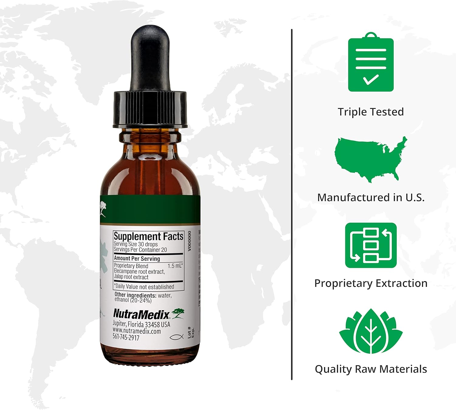 NutraMedix Enula Liquid Drops for Antioxidant & Immune Support - Elecampane Root & Jalap Root Extract to Promote Healthy Immune Defense - Bioavailable Herbal Supplement (2oz / 60ml)