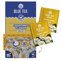 BLUE TEA - Chamomile Tea For Sleep - 25 Count - Plant Based Tea Bags | Get a good Sleep | Relaxation | Stress Relief | Caffeine Free - Flower Based - Herbal Tea | Single Tear Tea Box | Easy Pull Sachets