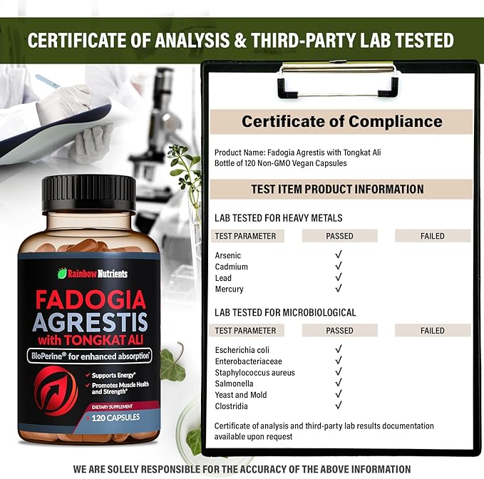 115,000mg Fadogia Agrestis with Tongkat Ali + BioPerine® [Max Absorption] - Supports Stamina, Strength, Focus, Muscle Health & Recovery, Drive & Performance - Non-GMO & Made in USA - 120 V Capsules