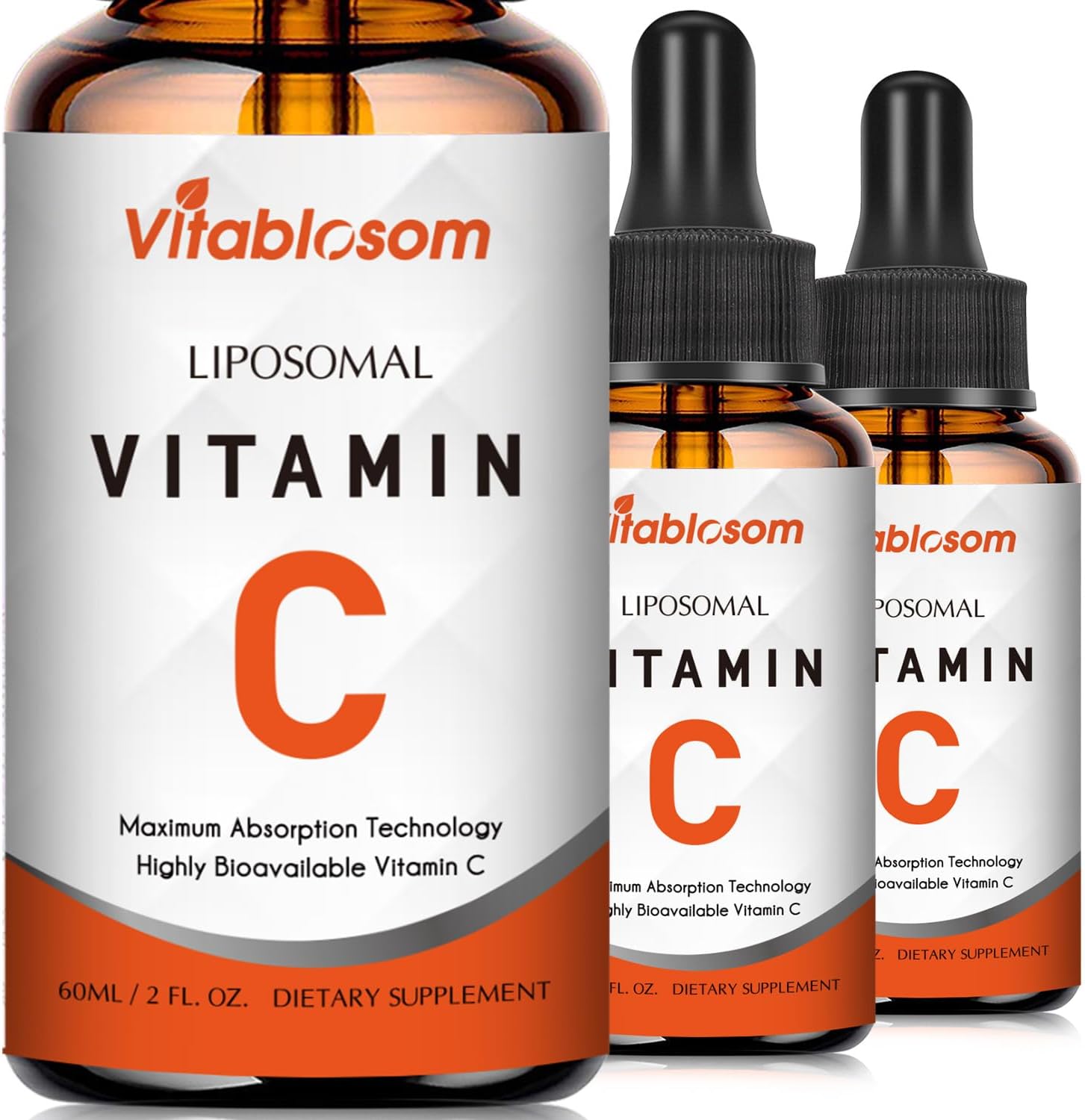 Liposomal Vitamin C 2000mg Liquid for Adults, High Absorption VIT C ，Maximize Vitamin C, for Immune System & Antioxidant, 60ML (3 Bottles)