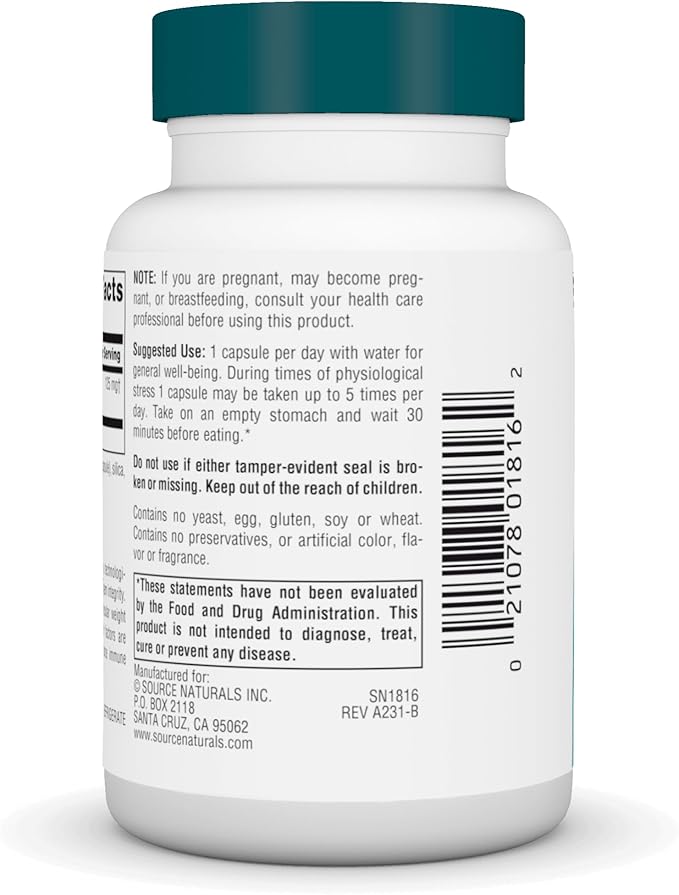 Source Naturals Wellness Transfer Factor, Supports Immune System Response* 125mg, 60 Capsules