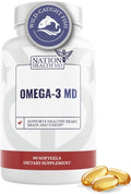Omega-3 MD Fish Oil - Omega 3 Supplement for Women & Men - Wild-Caught & Burpless Fish Oil 3600 mg - with Omega3 Fatty Acid EPA 1300 mg + DHA 860 mg - Dairy Free, Gluten Free, Non-GMO - 90 Softgels