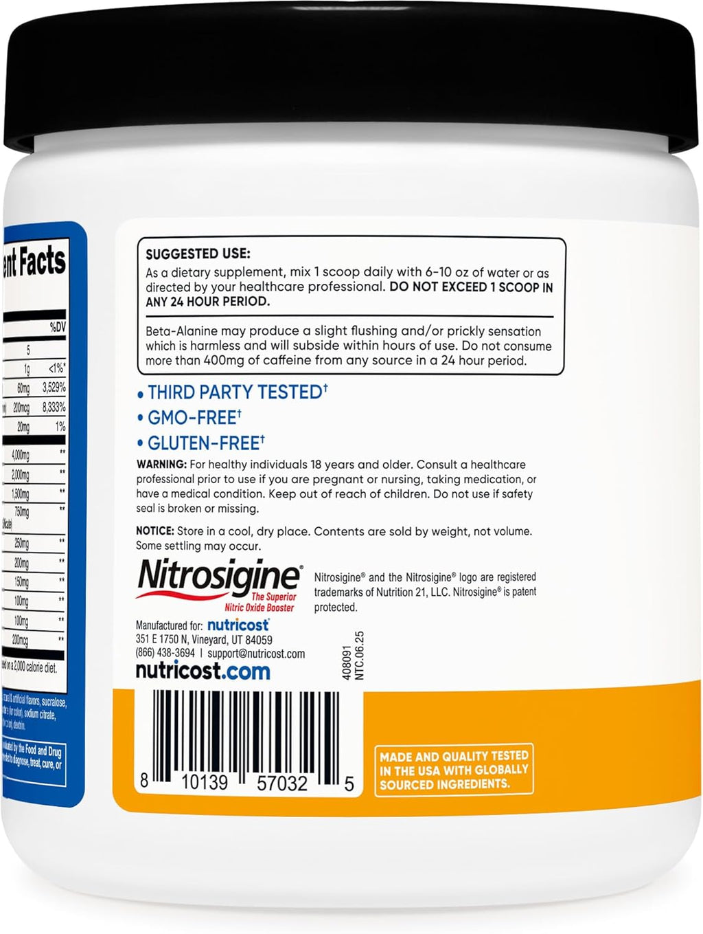 Nutricost Pre-Workout Complex Powder (30 Servings, Peach Mango) - Pre-Workout Supplement with Beta-Alanine, Taurine & Amino Acids
