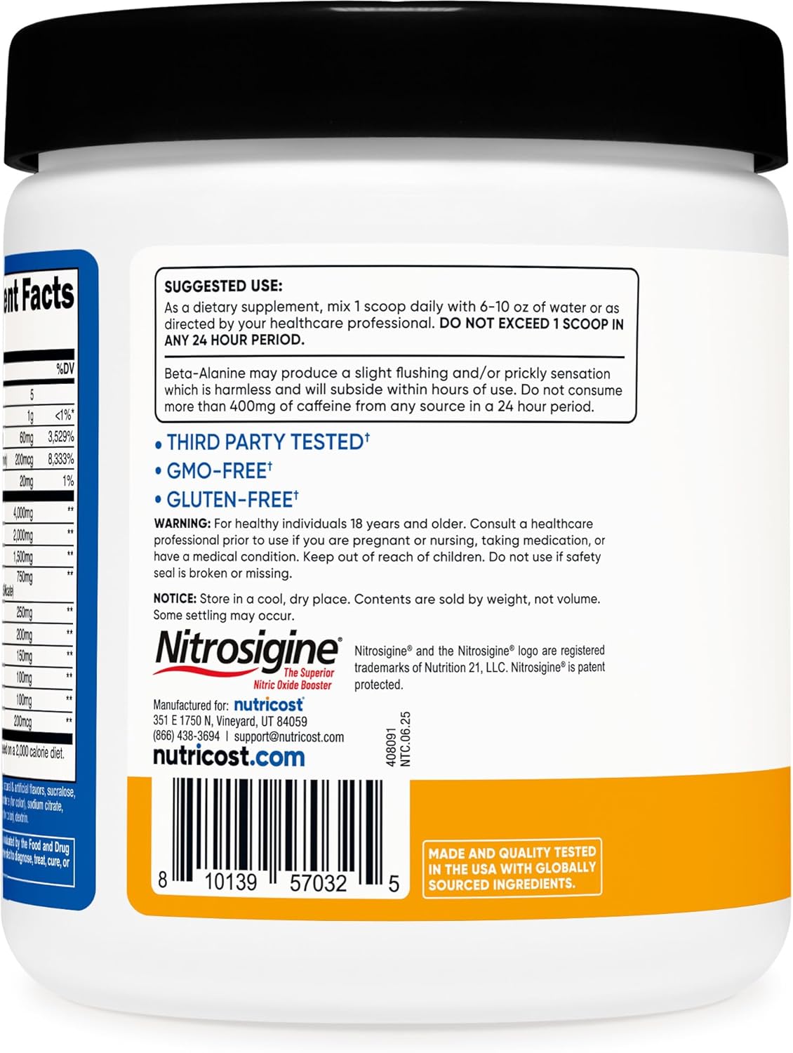 Nutricost Pre-Workout Complex Powder (30 Servings, Peach Mango) - Pre-Workout Supplement with Beta-Alanine, Taurine & Amino Acids