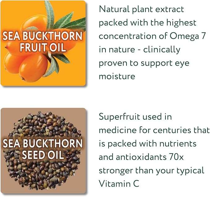 eyetamins Dry Eye Comfort - 60 Softgels - Ophthalmologist - Formulated, Natural - Himalayan Sea Buckthorn Oil - Vegan and Non-GMO Formula