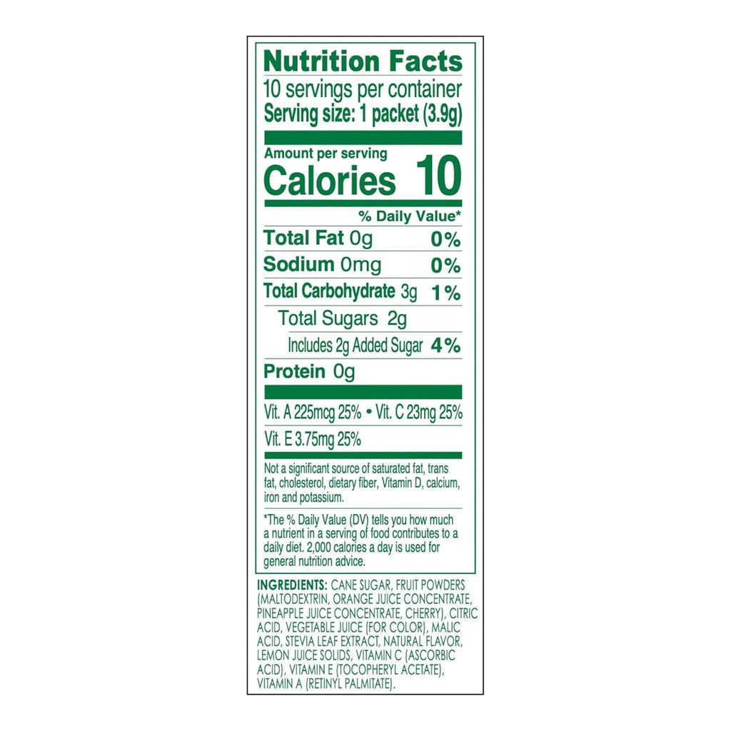 True Lemon, Fruit Punch Packets Low Sugar No Preservatives Kids Hydration Drink Mix, 1.38 Ounce