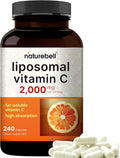 NatureBell Liposomal Vitamin C 2,000mg Per Serving, 240 Capsules | High Absorption Fat-Soluble Vitamins – Immune Support – Collagen Booster – Antioxidant Supplement – Non-GMO