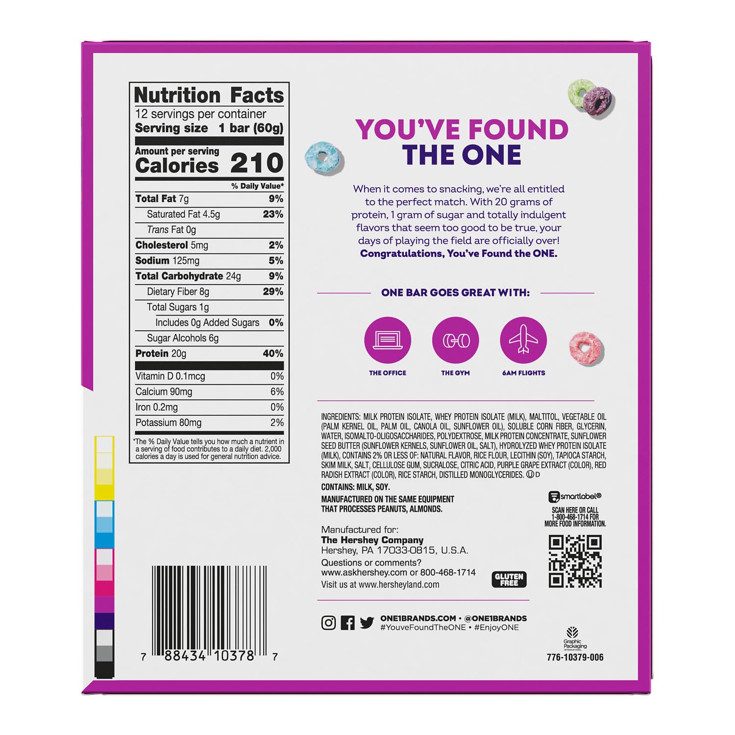 ONE Protein Bars, Fruity Cereal, Gluten Free with 20g Protein and 1g Sugar, Pantry Staples, 2.12 oz (12 Count), Packaging May Vary