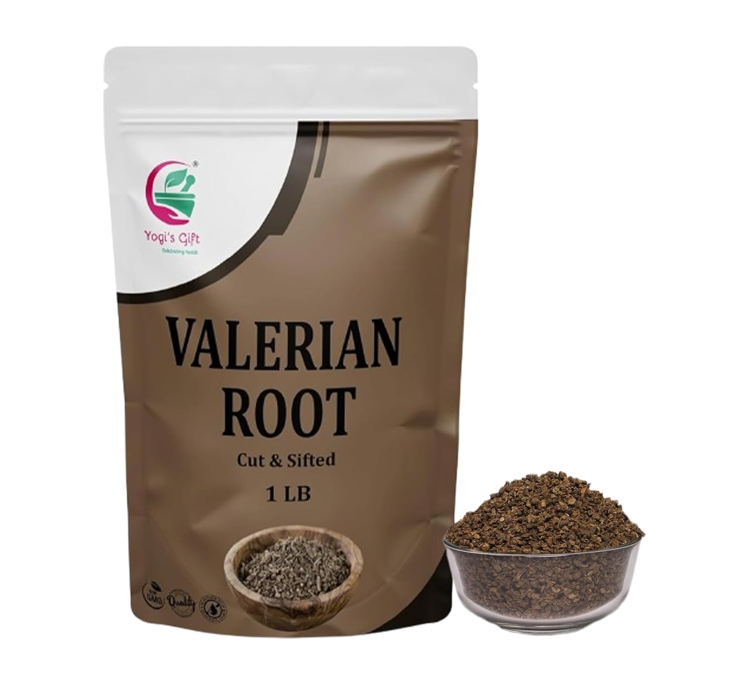 Valerian Root 1 LB, Cut & Sifted, 100% Natural & Pure, Ideal for Tea, Herbal Blends & Wellness Uses, Resealable Bag for Freshness - By Yogi’s Gift®