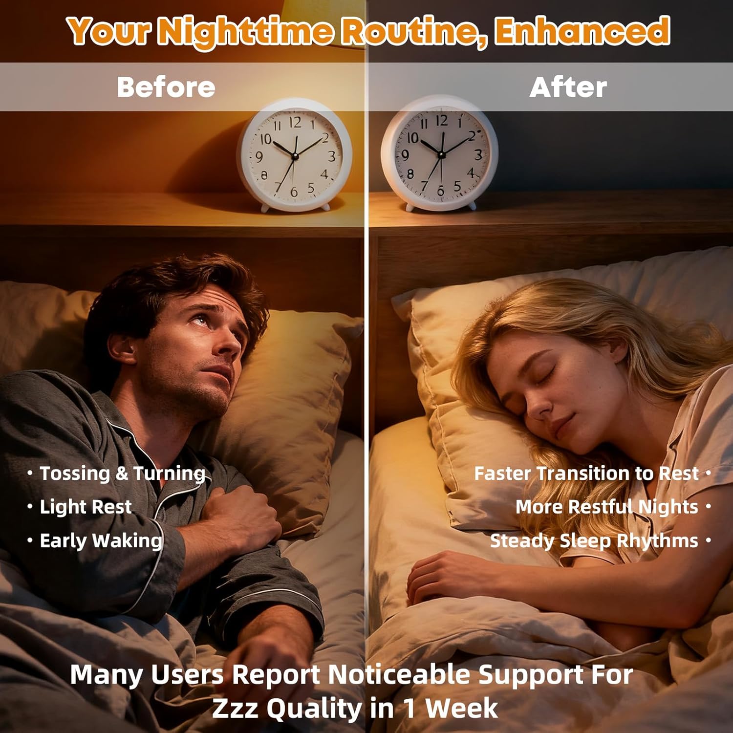 Nighttime Sleep Hot Cocoa with Magnesium: Mushroom Hot Chocolate Powder with Ashwaganda Lion's Mane Reishi Support Healthy Mood Sleep, Melatonin-Free Vegan Organic Non-GMO 20 Servings