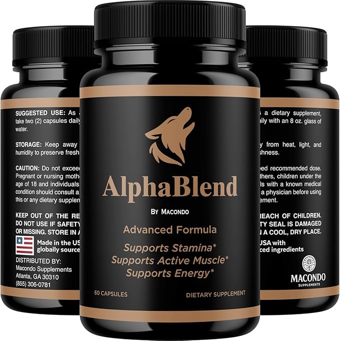 Alpha Blend Capsules - Official AlphaBlend Pills Advanced Formula Support - Maximum Strength, All Natural Supplement for Overall Health & Wellness, 60 Capsules for 1 Month