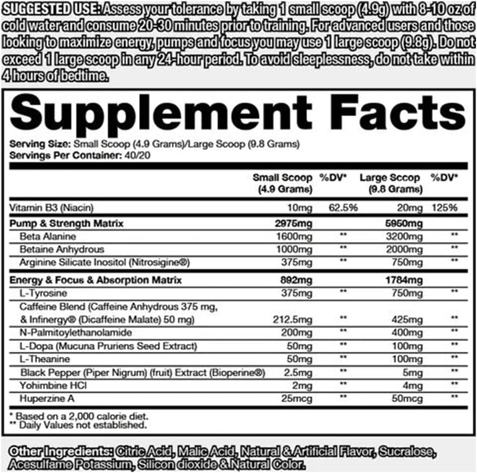 DRAGON PHARMA Venom Extreme Potency Pre-Workout, Laser Sharp Focus + Energy, Intense Performance, Proven Ingredients for Enhanced Vasodilation & Endurance (40 Servings, Mangonada)