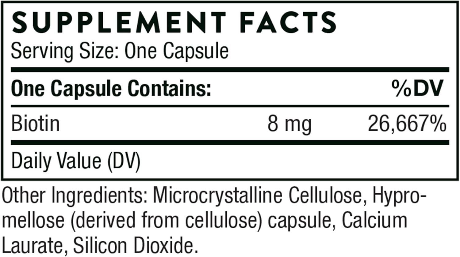 THORNE - Biotin - Vitamin B7 Supplement for Healthy Hair, Nails, Skin & Metabolism* - 60 Capsules