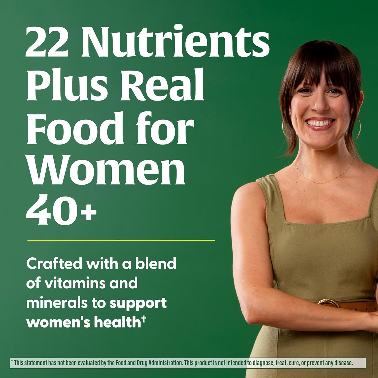 MegaFood Women's 40+ One Daily Multivitamin for Women - with Vitamin B12, B6, C, D, Zinc & Iron – Plus Real Food - Immune Support - Bone Health - Non-GMO - Vegetarian - 30 Tabs