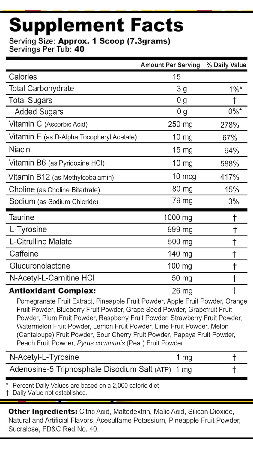 G Fuel Knuckles' Sour Power Energy Drink Powder, Pre Workout Caffeine Mix for Gaming, Sugar Free Focus Amino, Vitamin + Antioxidants, 9.8oz (Sour Raspberry, 40 Servings)