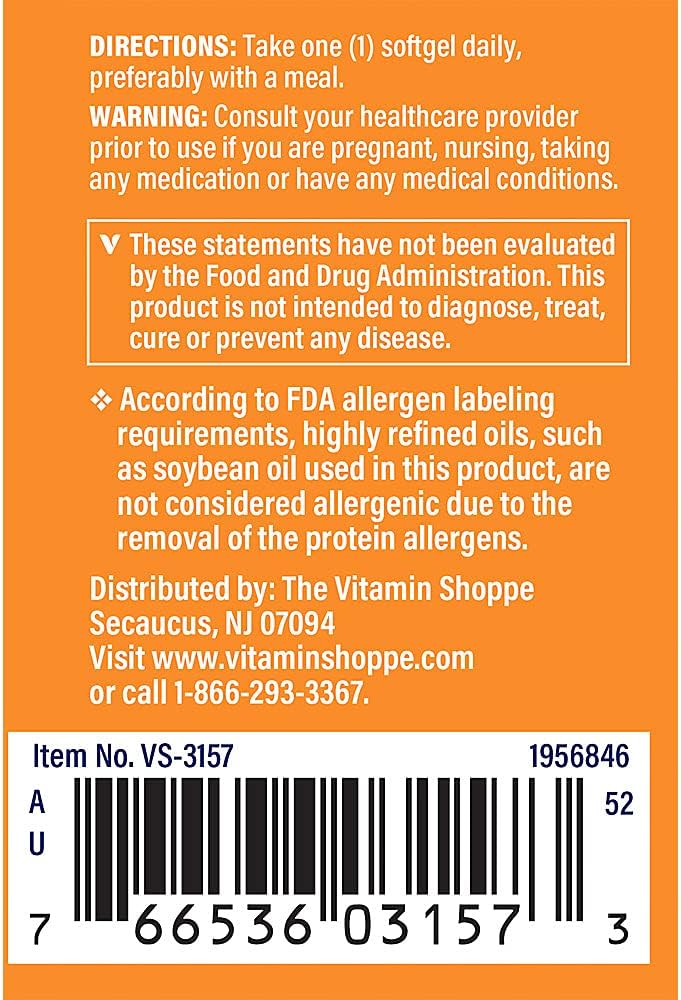 The Vitamin Shoppe Astaxanthin (Solasta) That Supports Brain & Heart Health and Skin for Healthy Aging (60 Softgels)