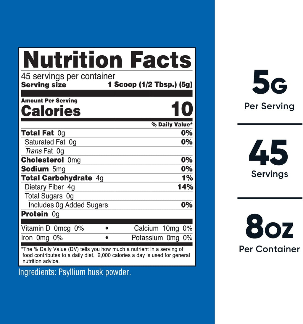 Nutricost Psyllium Whole Husk Powder (Flakes) 8.1oz - Gluten Free & Non-GMO