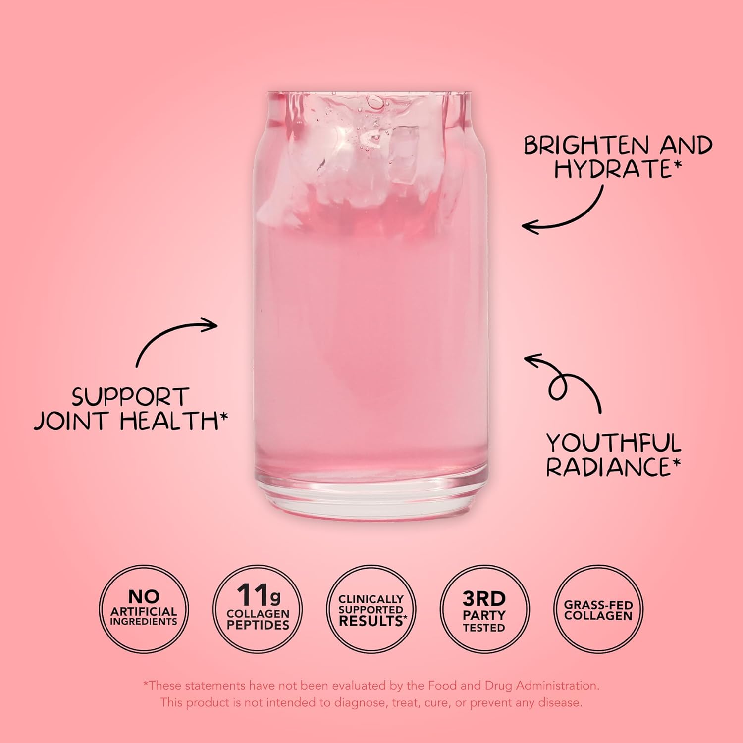 Clean Simple Eats Collagen Powder + Beauty Blend, Strawberry Colada, Hydrolyzed Collagen Peptides from Grass Fed Bovine & Chicken, Hyaluronic Acid for Hair, Skin, Nail & Joint Support, 30 Servings
