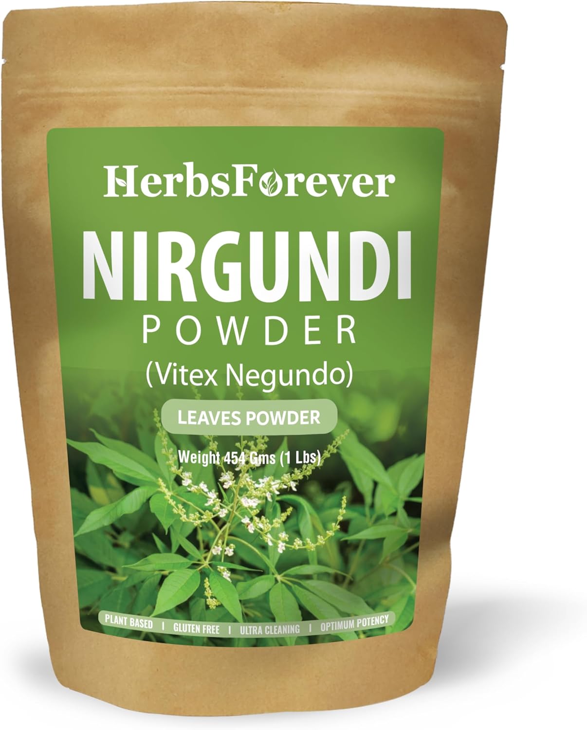 Nirgundi Powder Vitex Negundo Balancing Vata and Ushna Non GMO, Vegan 454 GMS