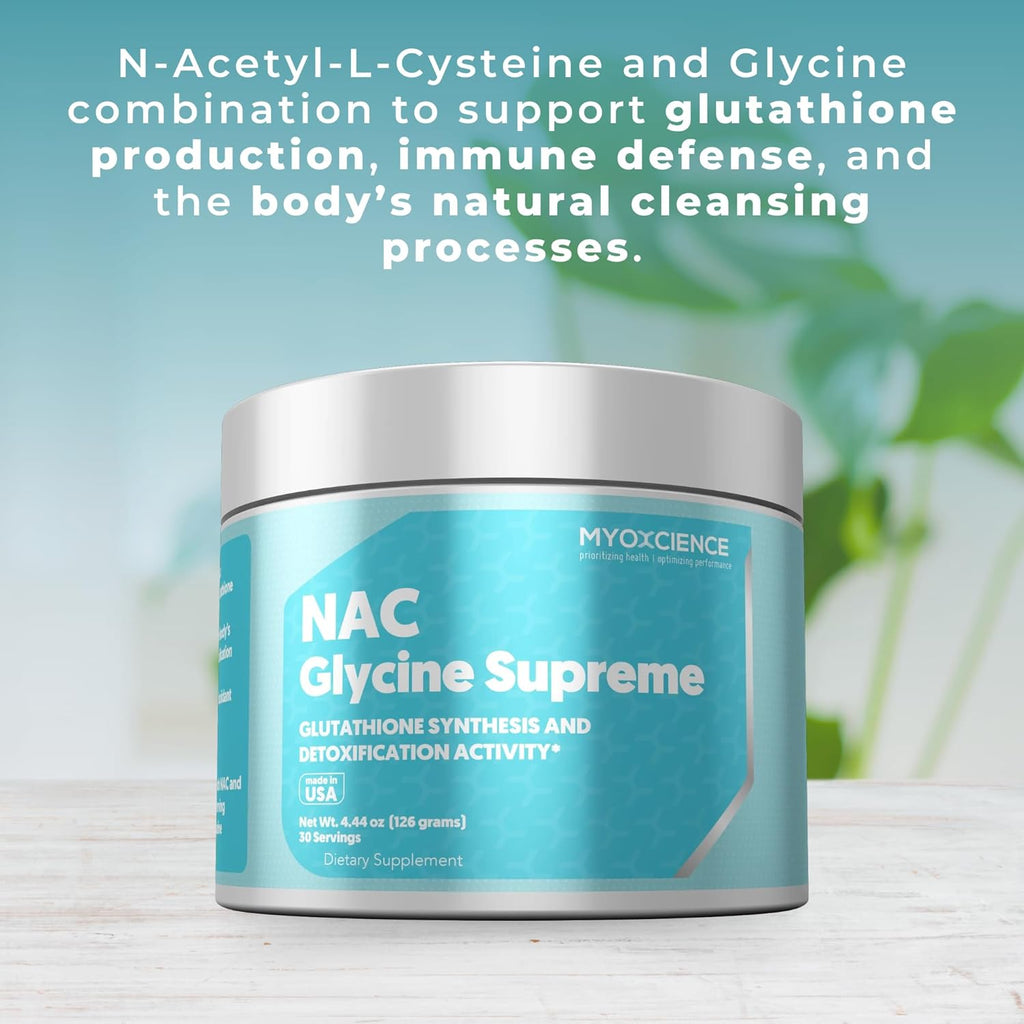 MYOXCIENCE NAC Glycine Supreme | N-Acetyl-L-Cysteine, Glycine, and Taurine Combination (Natural Peach and Pineapple Flavor) (30 Servings)
