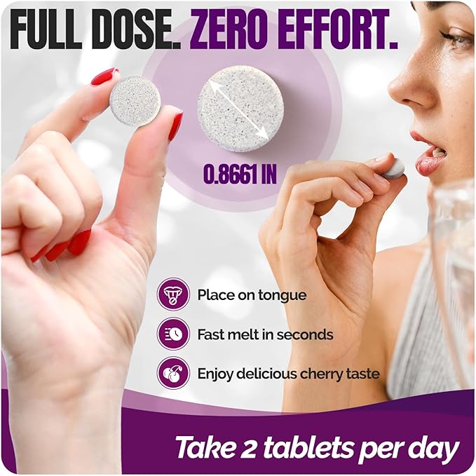 Shiny Leaf Calcium Citrate 600mg with Vitamin D3 & Magnesium - Fast Melting Bariatric Calcium for Post Surgery - Smooth Dissolving, Non-Chalky Alternative to Chewable Chews - Cherry, 120 Ct