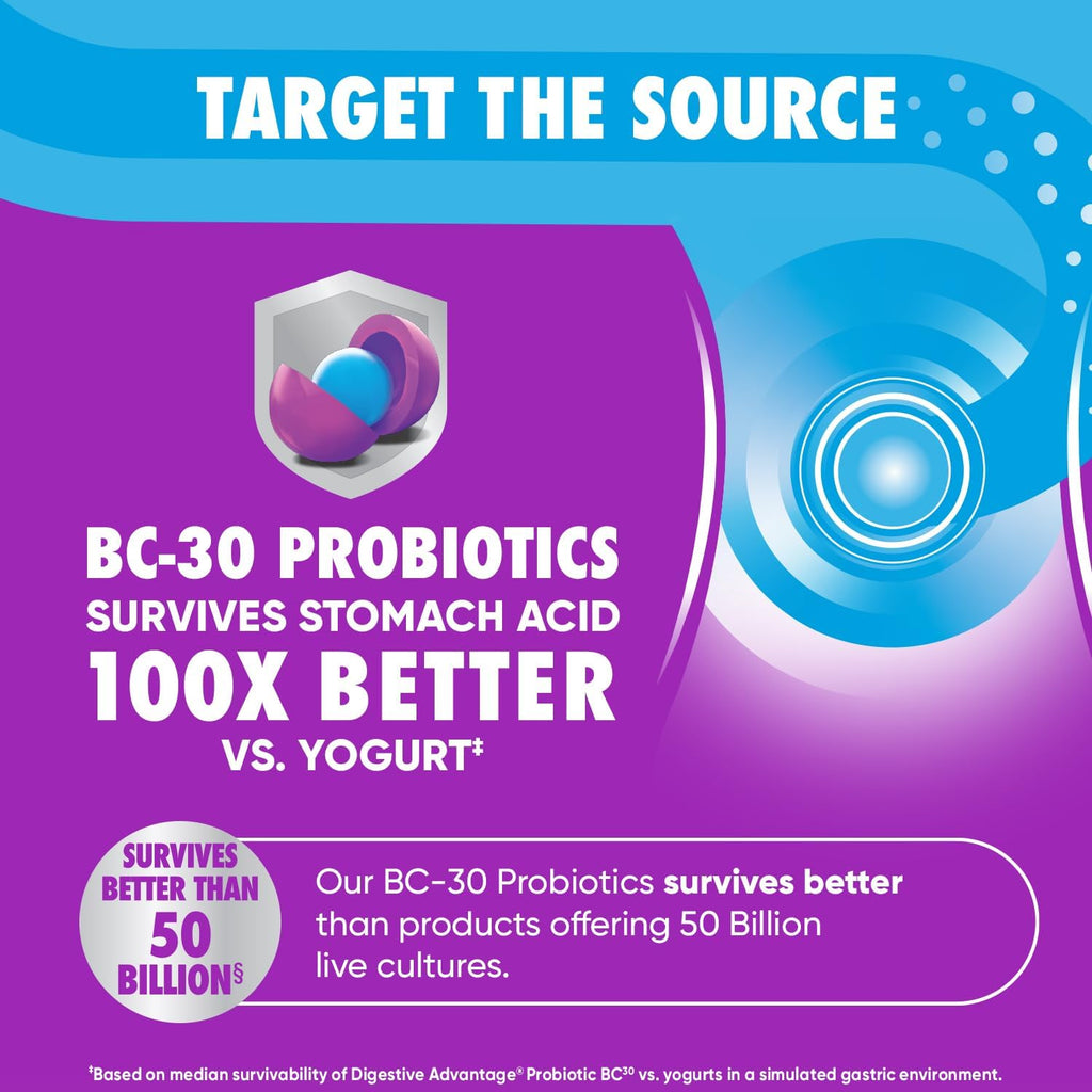 Digestive Advantage Probiotics for Digestive Health, Daily Probiotics for Women & Men, Supports Gut Health, Occasional Bloating & Diarrhea, Minor Abdominal Discomfort, & Immune Support, 60ct Capsules