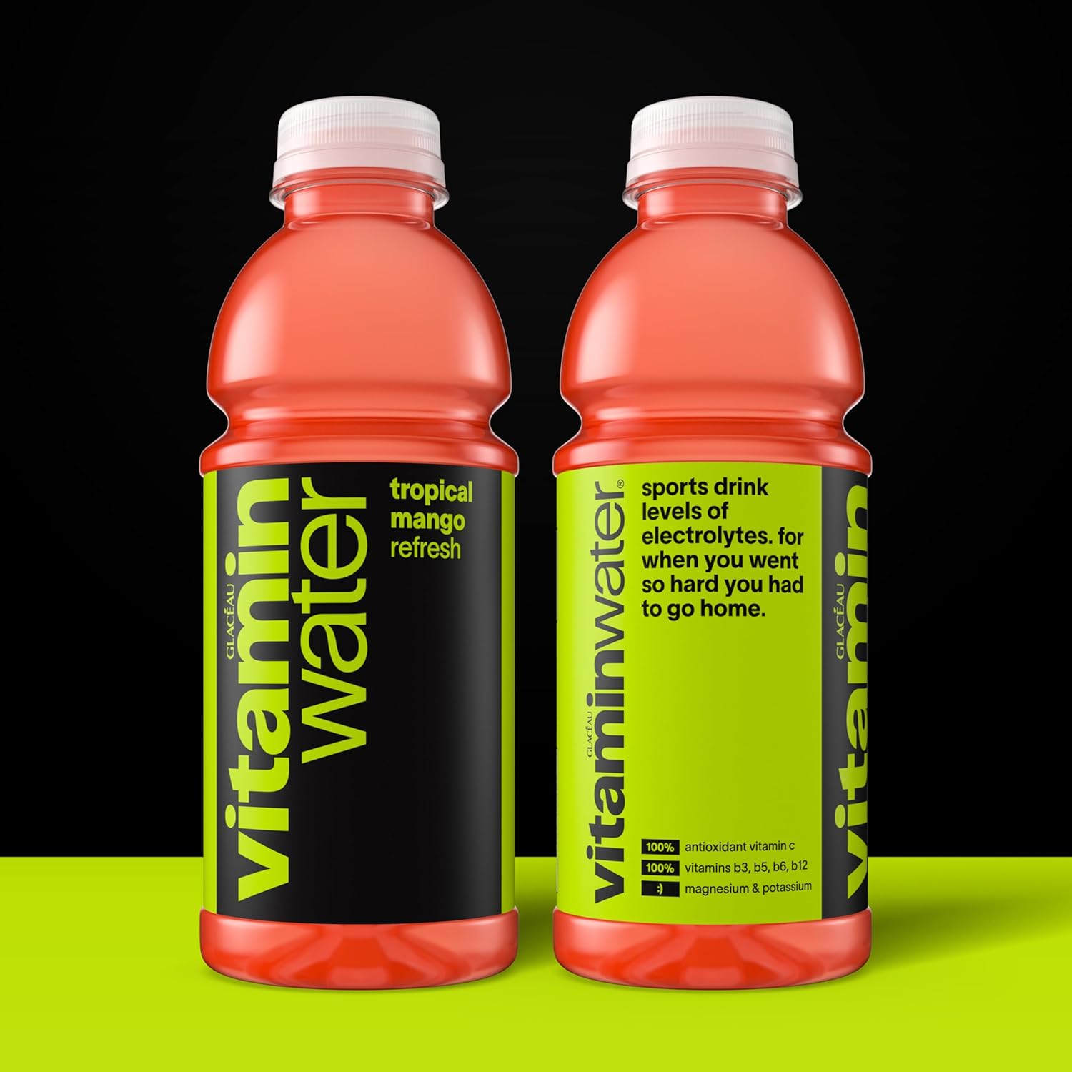 vitaminwater Refresh Tropical Mango Nutrient Enhanced Flavored Water Beverage, 20 fl oz Bottles, 12 Pack